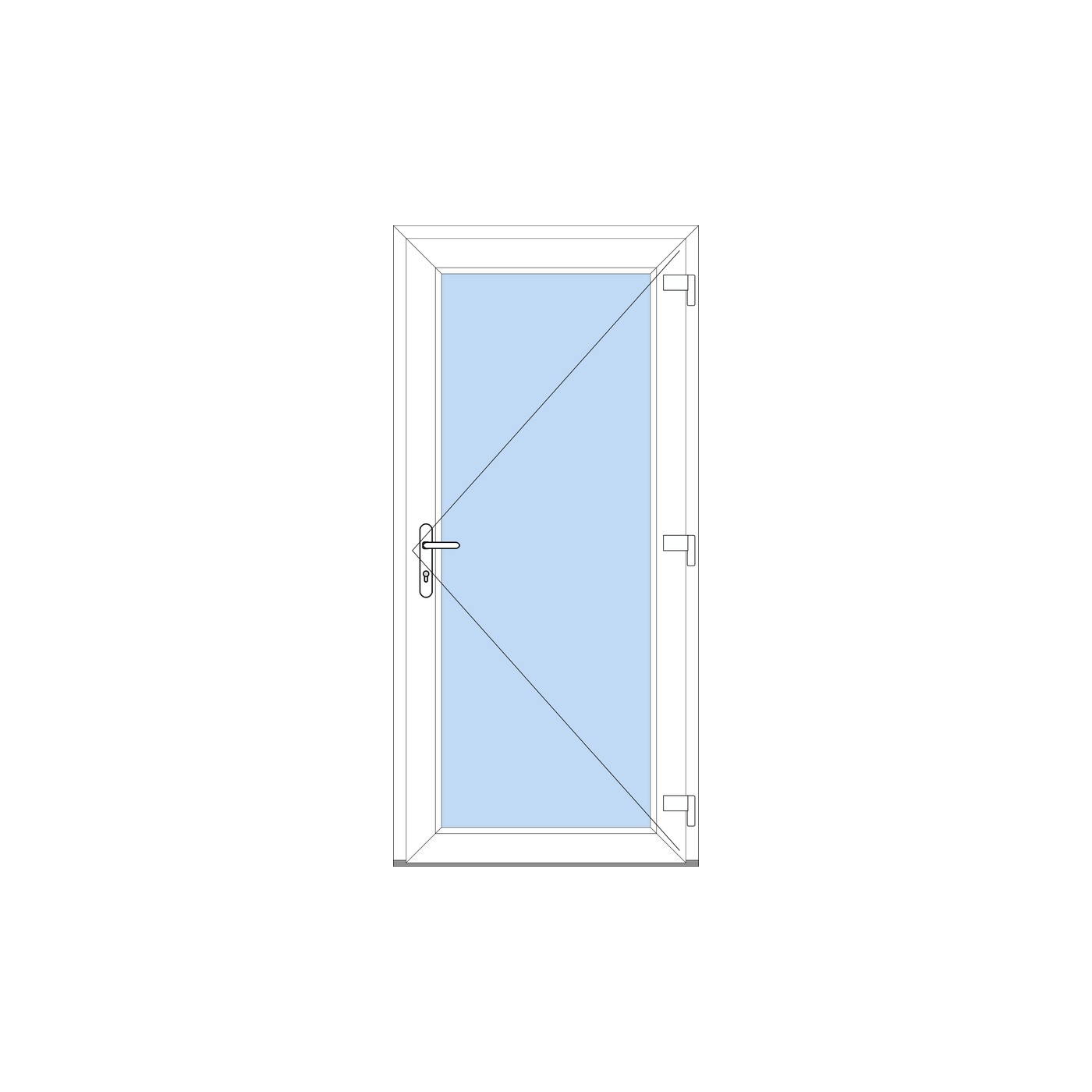 Opera Casement – Single Door 1000x2100